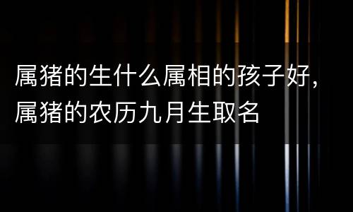 属猪的生什么属相的孩子好，属猪的农历九月生取名