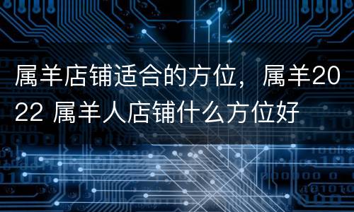 属羊店铺适合的方位，属羊2022 属羊人店铺什么方位好