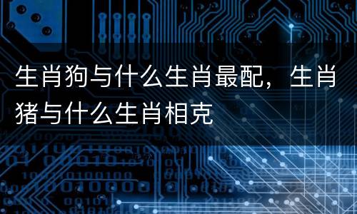生肖狗与什么生肖最配，生肖猪与什么生肖相克