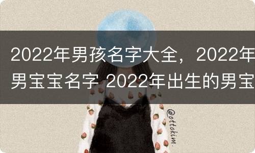 2022年男孩名字大全，2022年男宝宝名字 2022年出生的男宝宝取名大全
