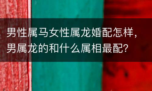 男性属马女性属龙婚配怎样，男属龙的和什么属相最配？