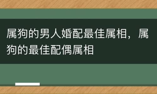 属狗的男人婚配最佳属相，属狗的最佳配偶属相