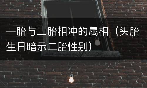 一胎与二胎相冲的属相（头胎生日暗示二胎性别）