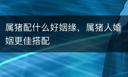 属猪配什么好姻缘，属猪人婚姻更佳搭配