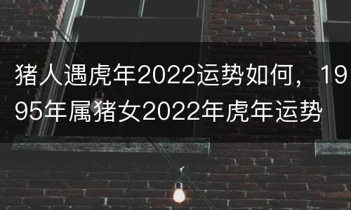 猪人遇虎年2022运势如何，1995年属猪女2022年虎年运势