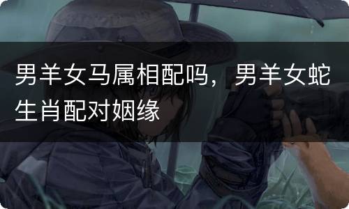男羊女马属相配吗，男羊女蛇生肖配对姻缘