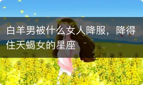 白羊男被什么女人降服，降得住天蝎女的星座