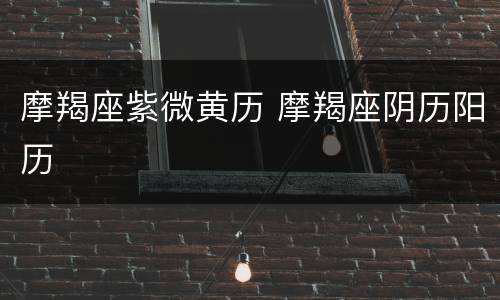 摩羯座紫微黄历 摩羯座阴历阳历