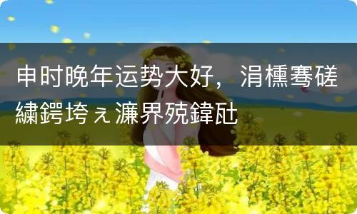 申时晚年运势大好，涓櫄骞磋繍鍔垮ぇ濂界殑鍏瓧