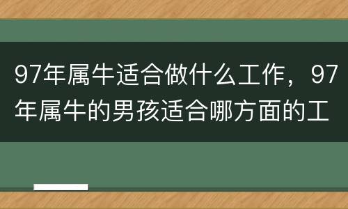 97年属牛适合做什么工作，97年属牛的男孩适合哪方面的工作