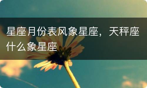 星座月份表风象星座，天秤座什么象星座
