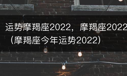 运势摩羯座2022，摩羯座2022（摩羯座今年运势2022）