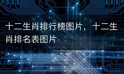 十二生肖排行榜图片，十二生肖排名表图片