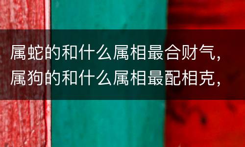 属蛇的和什么属相最合财气，属狗的和什么属相最配相克，属狗男和