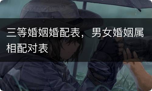 三等婚姻婚配表，男女婚姻属相配对表