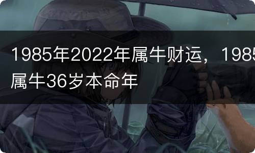 1985年2022年属牛财运，1985属牛36岁本命年