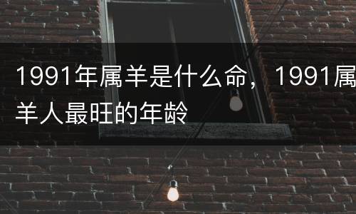 1991年属羊是什么命，1991属羊人最旺的年龄