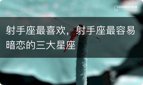 射手座最喜欢，射手座最容易暗恋的三大星座