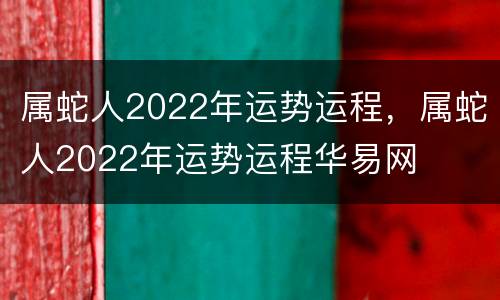 属蛇人2022年运势运程，属蛇人2022年运势运程华易网