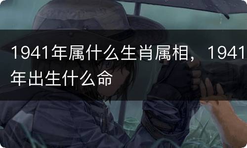 1941年属什么生肖属相，1941年出生什么命