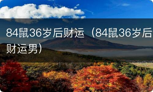 84鼠36岁后财运（84鼠36岁后财运男）