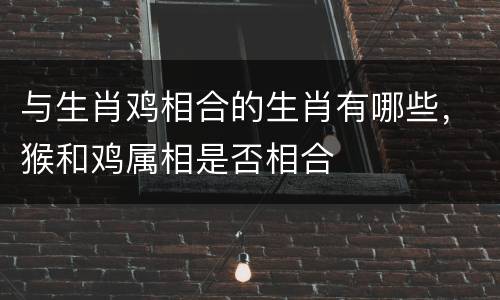 与生肖鸡相合的生肖有哪些，猴和鸡属相是否相合