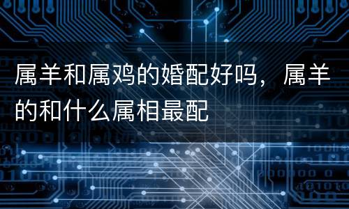 属羊和属鸡的婚配好吗，属羊的和什么属相最配