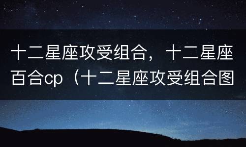 十二星座攻受组合，十二星座百合cp（十二星座攻受组合图）