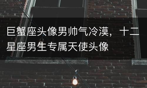 巨蟹座头像男帅气冷漠，十二星座男生专属天使头像
