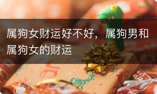 属狗女财运好不好，属狗男和属狗女的财运
