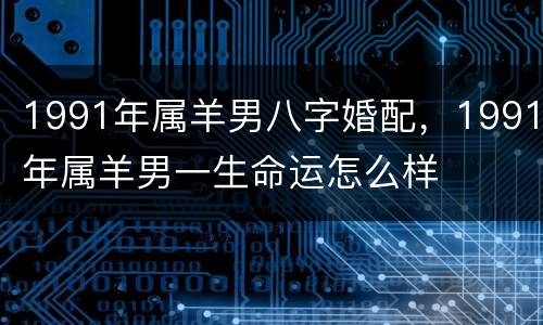 1991年属羊男八字婚配，1991年属羊男一生命运怎么样