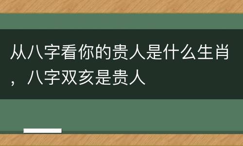 从八字看你的贵人是什么生肖，八字双亥是贵人