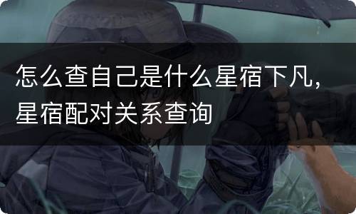 怎么查自己是什么星宿下凡，星宿配对关系查询
