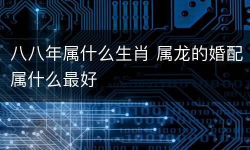 八八年属什么生肖 属龙的婚配属什么最好
