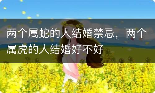 两个属蛇的人结婚禁忌，两个属虎的人结婚好不好