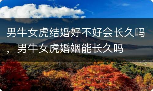 男牛女虎结婚好不好会长久吗，男牛女虎婚姻能长久吗