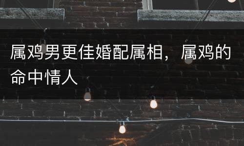 属鸡男更佳婚配属相，属鸡的命中情人