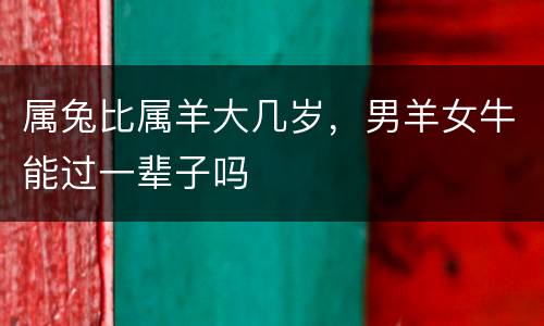 属兔比属羊大几岁，男羊女牛能过一辈子吗