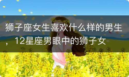 狮子座女生喜欢什么样的男生，12星座男眼中的狮子女