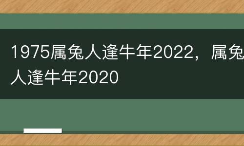 1975属兔人逢牛年2022，属兔人逢牛年2020