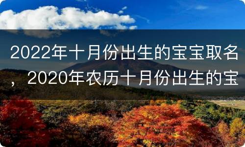 2022年十月份出生的宝宝取名，2020年农历十月份出生的宝宝名字