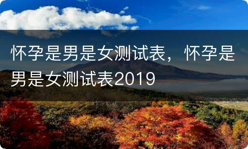 怀孕是男是女测试表，怀孕是男是女测试表2019