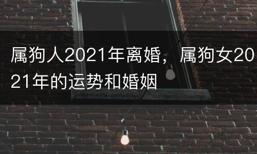 属狗人2021年离婚，属狗女2021年的运势和婚姻