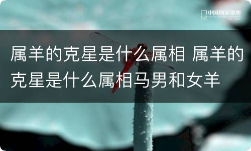 属羊的克星是什么属相 属羊的克星是什么属相马男和女羊