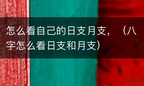 怎么看自己的日支月支，（八字怎么看日支和月支）