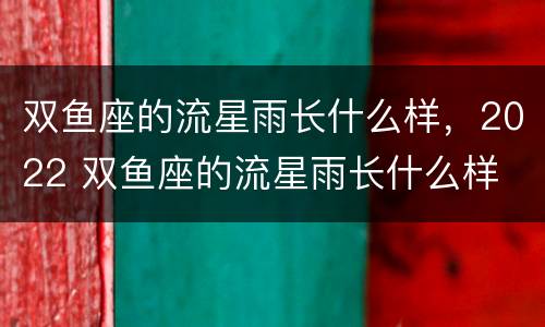 双鱼座的流星雨长什么样，2022 双鱼座的流星雨长什么样