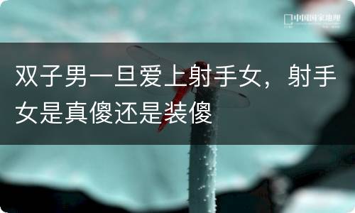 双子男一旦爱上射手女，射手女是真傻还是装傻