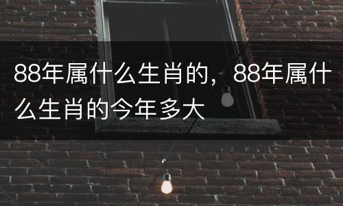 88年属什么生肖的，88年属什么生肖的今年多大