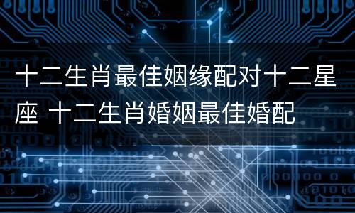 十二生肖最佳姻缘配对十二星座 十二生肖婚姻最佳婚配