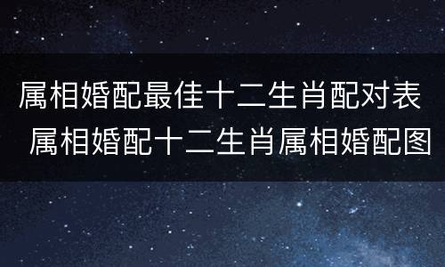 属相婚配最佳十二生肖配对表 属相婚配十二生肖属相婚配图片表